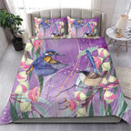 Australia Epilepsy Awareness Bedding Set Purple Fairy Wren with Eucalyptus Flowers - Aussie Hoodie