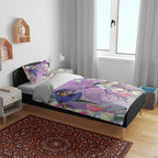 Australia Epilepsy Awareness Bedding Set Purple Fairy Wren with Eucalyptus Flowers - Aussie Hoodie
