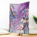 Australia Epilepsy Awareness Blanket Purple Fairy Wren with Eucalyptus Flowers - Aussie Hoodie