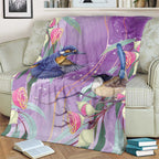 Australia Epilepsy Awareness Blanket Purple Fairy Wren with Eucalyptus Flowers - Aussie Hoodie