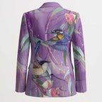 Australia Epilepsy Awareness Blazer Purple Fairy Wren with Eucalyptus Flowers - Aussie Hoodie