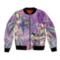 Australia Epilepsy Awareness Bomber Jacket Purple Fairy Wren with Eucalyptus Flowers - Aussie Hoodie