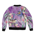 Australia Epilepsy Awareness Bomber Jacket Purple Fairy Wren with Eucalyptus Flowers - Aussie Hoodie