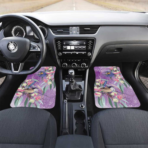 Australia Epilepsy Awareness Car Mats Purple Fairy Wren with Eucalyptus Flowers - Aussie Hoodie