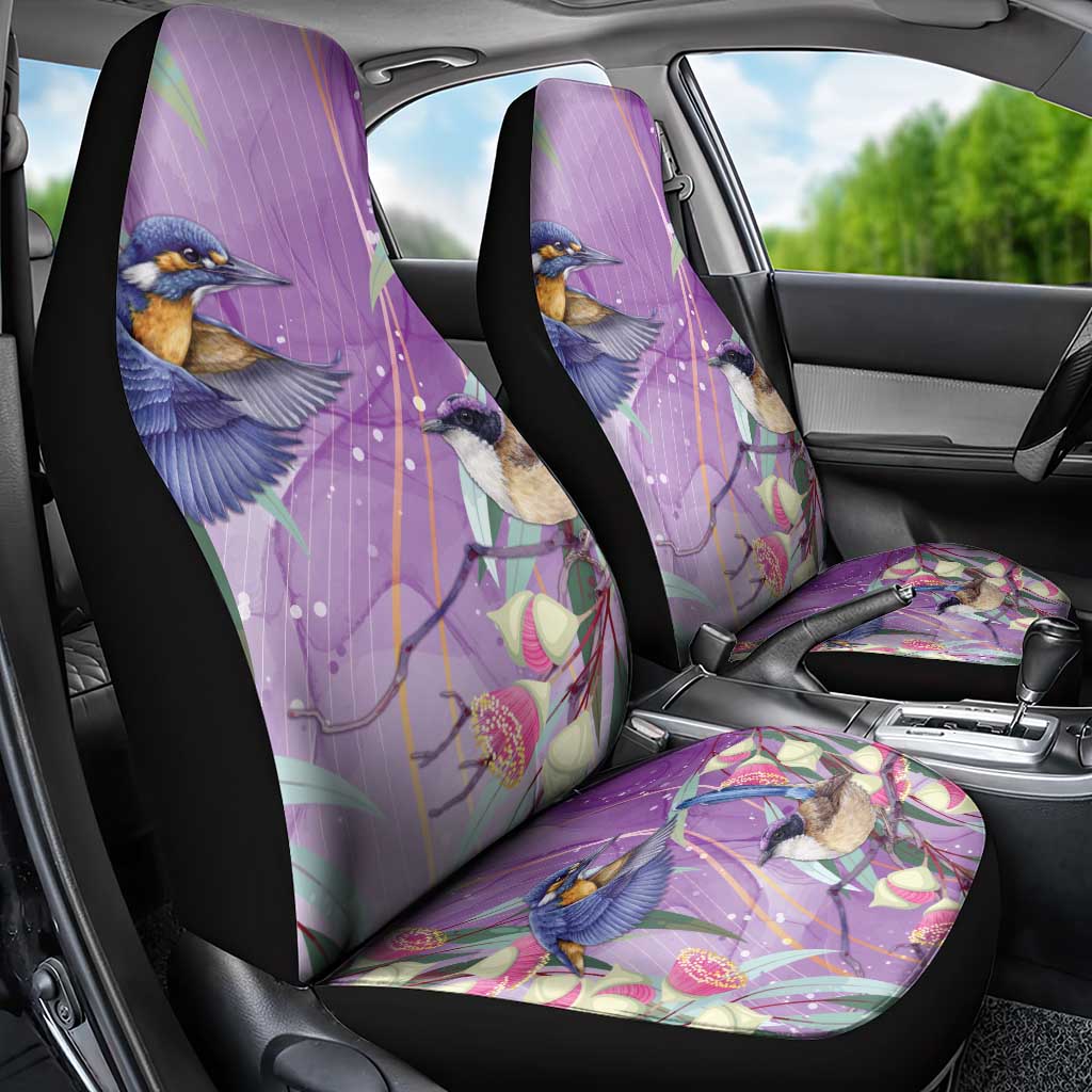 Australia Epilepsy Awareness Car Seat Cover Purple Fairy Wren with Eucalyptus Flowers - Aussie Hoodie
