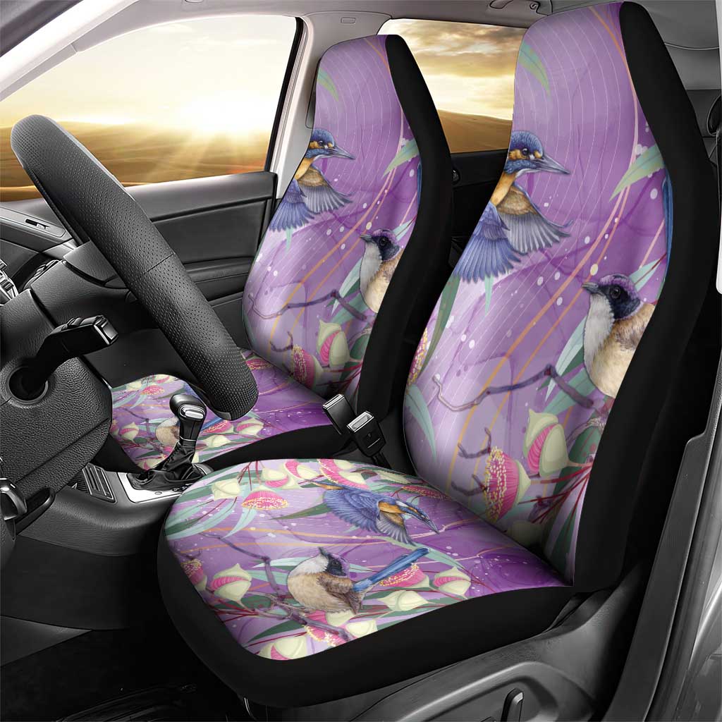 Australia Epilepsy Awareness Car Seat Cover Purple Fairy Wren with Eucalyptus Flowers - Aussie Hoodie