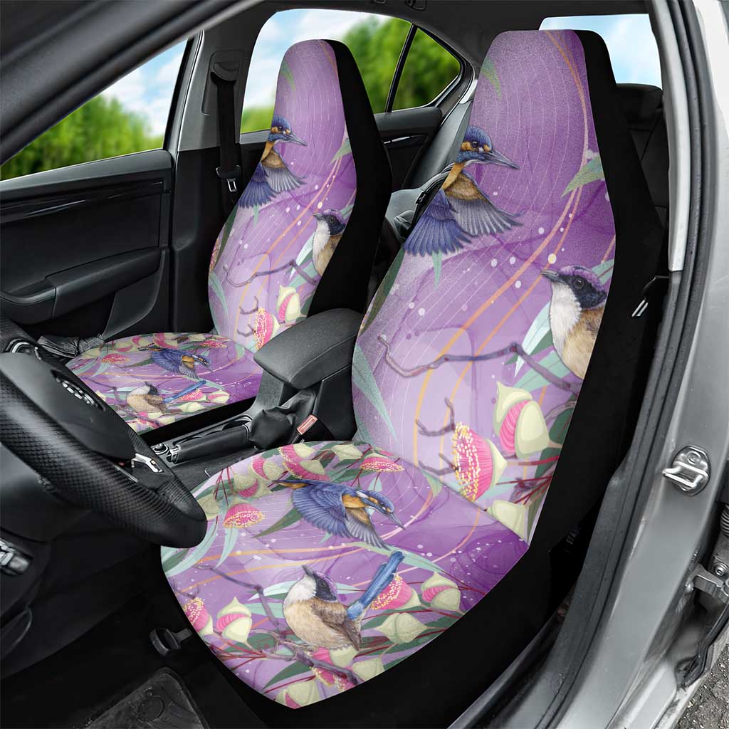 Australia Epilepsy Awareness Car Seat Cover Purple Fairy Wren with Eucalyptus Flowers - Aussie Hoodie
