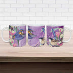 Australia Epilepsy Awareness Ceramic Mug Purple Fairy Wren with Eucalyptus Flowers - Aussie Hoodie