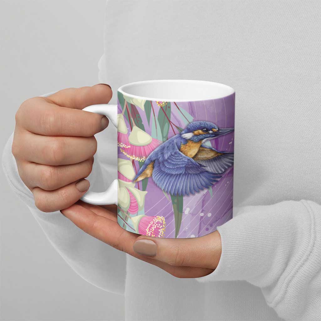 Australia Epilepsy Awareness Ceramic Mug Purple Fairy Wren with Eucalyptus Flowers - Aussie Hoodie