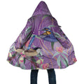 Australia Epilepsy Awareness Cloak Purple Fairy Wren with Eucalyptus Flowers - Aussie Hoodie