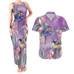 Australia Epilepsy Awareness Couples Matching Tank Maxi Dress and Hawaiian Shirt Purple Fairy Wren with Eucalyptus Flowers - Aussie Hoodie