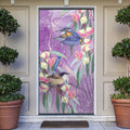 Australia Epilepsy Awareness Door Cover Purple Fairy Wren with Eucalyptus Flowers - Aussie Hoodie