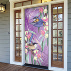 Australia Epilepsy Awareness Door Cover Purple Fairy Wren with Eucalyptus Flowers - Aussie Hoodie