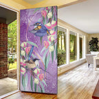 Australia Epilepsy Awareness Door Cover Purple Fairy Wren with Eucalyptus Flowers - Aussie Hoodie