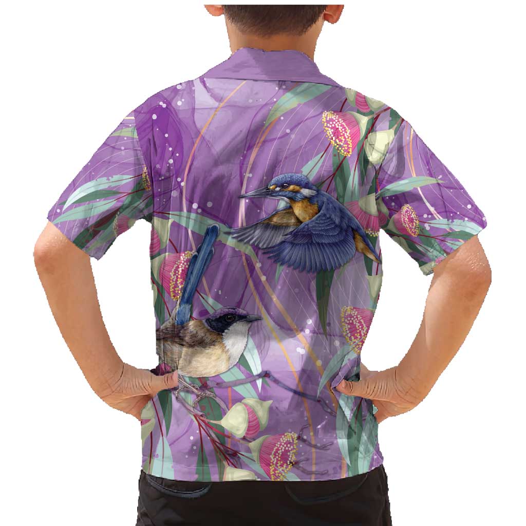 Australia Epilepsy Awareness Family Matching Mermaid Dress and Hawaiian Shirt Purple Fairy Wren with Eucalyptus Flowers - Aussie Hoodie