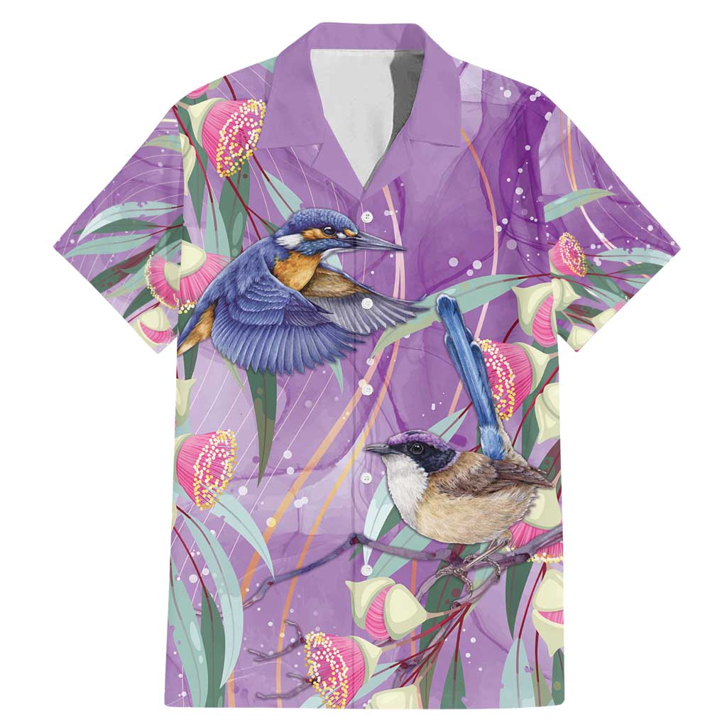 Australia Epilepsy Awareness Family Matching Mermaid Dress and Hawaiian Shirt Purple Fairy Wren with Eucalyptus Flowers - Aussie Hoodie