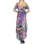 Australia Epilepsy Awareness Family Matching Summer Maxi Dress and Hawaiian Shirt Purple Fairy Wren with Eucalyptus Flowers - Aussie Hoodie