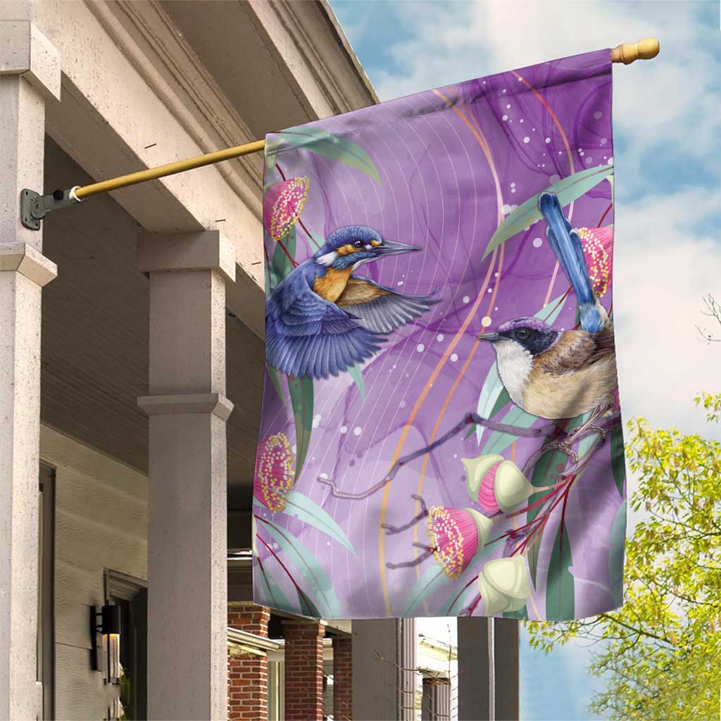 Australia Epilepsy Awareness Garden Flag Purple Fairy Wren with Eucalyptus Flowers - Aussie Hoodie