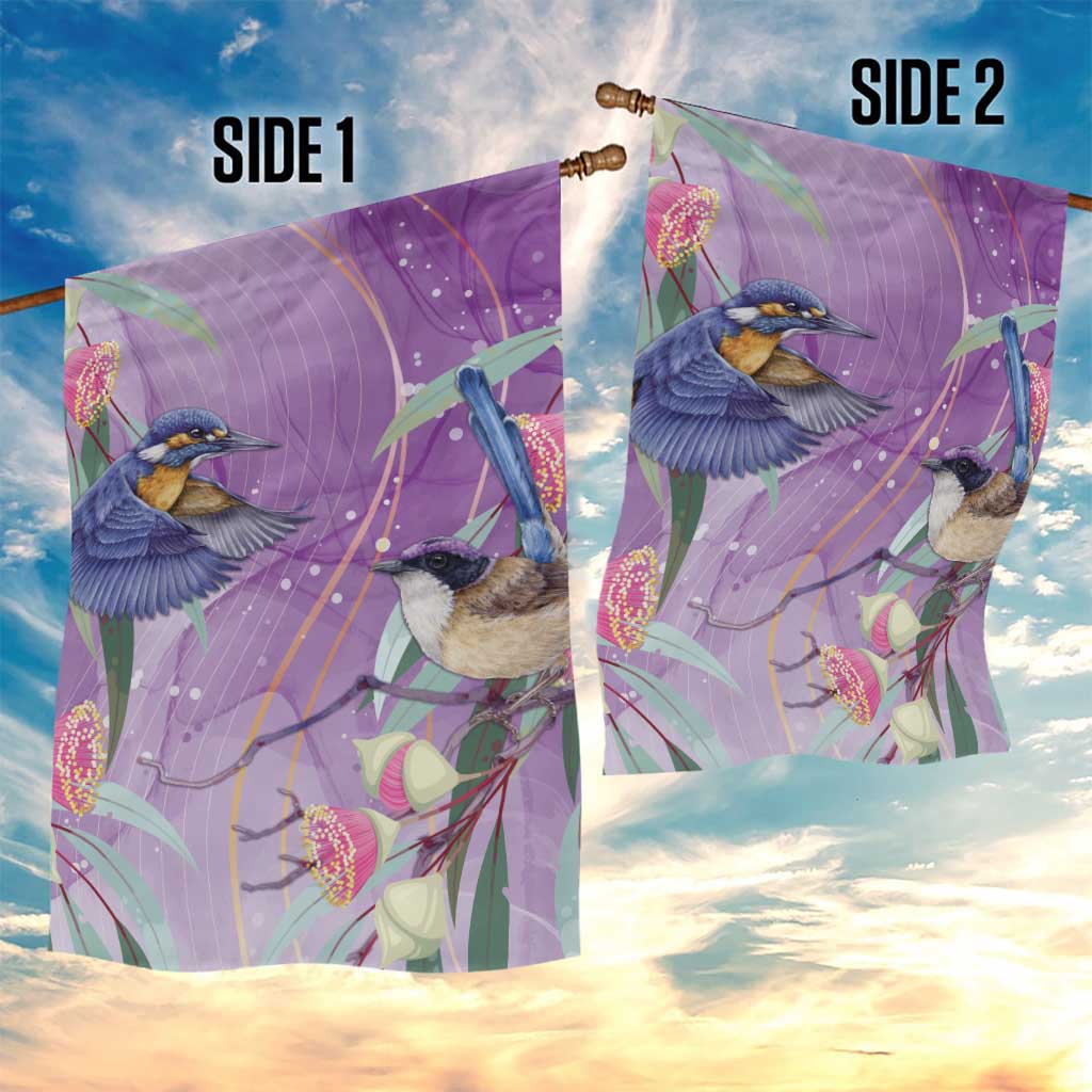 Australia Epilepsy Awareness Garden Flag Purple Fairy Wren with Eucalyptus Flowers - Aussie Hoodie