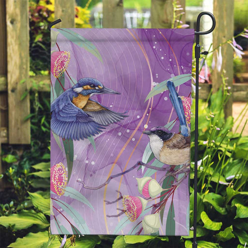 Australia Epilepsy Awareness Garden Flag Purple Fairy Wren with Eucalyptus Flowers - Aussie Hoodie