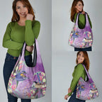Australia Epilepsy Awareness Grocery Bag Purple Fairy Wren with Eucalyptus Flowers - Aussie Hoodie