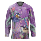 Australia Epilepsy Awareness Hockey Jersey Purple Fairy Wren with Eucalyptus Flowers - Aussie Hoodie