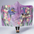 Australia Epilepsy Awareness Hooded Blanket Purple Fairy Wren with Eucalyptus Flowers - Aussie Hoodie
