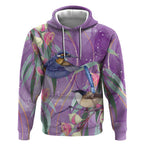 Australia Epilepsy Awareness Hoodie Purple Fairy Wren with Eucalyptus Flowers - Aussie Hoodie