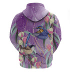 Australia Epilepsy Awareness Hoodie Purple Fairy Wren with Eucalyptus Flowers - Aussie Hoodie