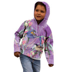 Australia Epilepsy Awareness Kid Hoodie Purple Fairy Wren with Eucalyptus Flowers - Aussie Hoodie
