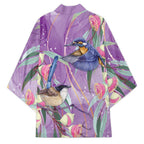 Australia Epilepsy Awareness Kimono Purple Fairy Wren with Eucalyptus Flowers - Aussie Hoodie