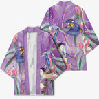 Australia Epilepsy Awareness Kimono Purple Fairy Wren with Eucalyptus Flowers - Aussie Hoodie