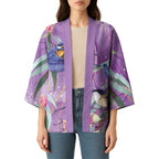 Australia Epilepsy Awareness Kimono Purple Fairy Wren with Eucalyptus Flowers - Aussie Hoodie