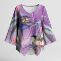 Australia Epilepsy Awareness Kimono Sleeve Blouse Purple Fairy Wren with Eucalyptus Flowers - Aussie Hoodie