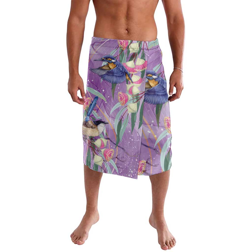 Australia Epilepsy Awareness Lavalava Purple Fairy Wren with Eucalyptus Flowers - Aussie Hoodie