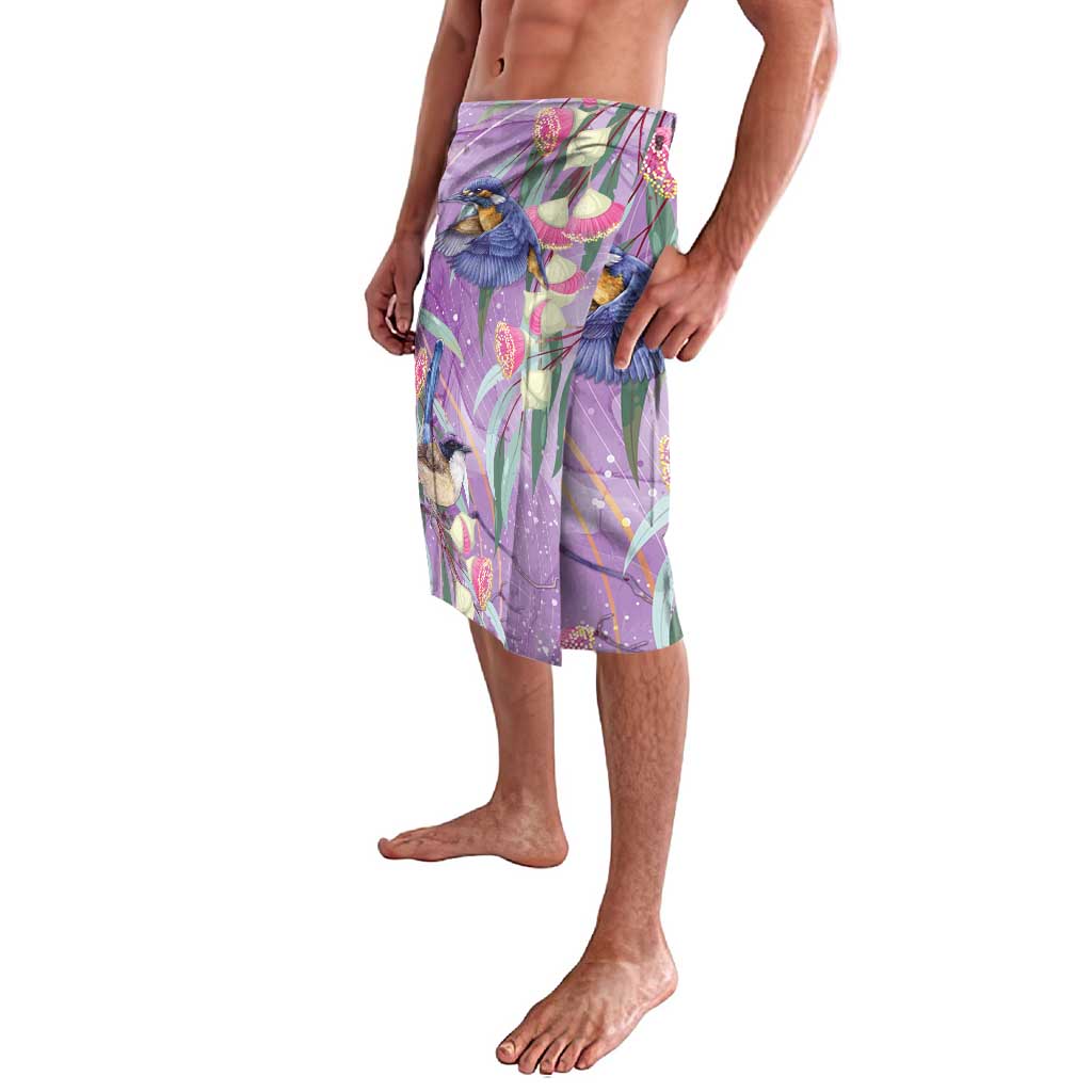 Australia Epilepsy Awareness Lavalava Purple Fairy Wren with Eucalyptus Flowers - Aussie Hoodie