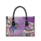 Australia Epilepsy Awareness Leather Bag Purple Fairy Wren with Eucalyptus Flowers - Aussie Hoodie