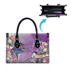Australia Epilepsy Awareness Leather Bag Purple Fairy Wren with Eucalyptus Flowers - Aussie Hoodie