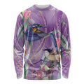 Australia Epilepsy Awareness Long Sleeve Shirt Purple Fairy Wren with Eucalyptus Flowers - Aussie Hoodie