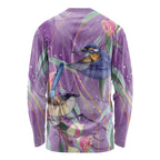 Australia Epilepsy Awareness Long Sleeve Shirt Purple Fairy Wren with Eucalyptus Flowers - Aussie Hoodie