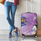Australia Epilepsy Awareness Luggage Cover Purple Fairy Wren with Eucalyptus Flowers - Aussie Hoodie