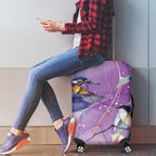 Australia Epilepsy Awareness Luggage Cover Purple Fairy Wren with Eucalyptus Flowers - Aussie Hoodie