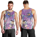 Australia Epilepsy Awareness Men Tank Top Purple Fairy Wren with Eucalyptus Flowers - Aussie Hoodie