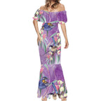 Australia Epilepsy Awareness Mermaid Dress Purple Fairy Wren with Eucalyptus Flowers - Aussie Hoodie