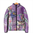 Australia Epilepsy Awareness Padded Jacket Purple Fairy Wren with Eucalyptus Flowers - Aussie Hoodie