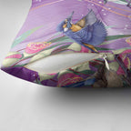 Australia Epilepsy Awareness Pillow Cover Purple Fairy Wren with Eucalyptus Flowers - Aussie Hoodie