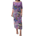 Australia Epilepsy Awareness Puletasi Purple Fairy Wren with Eucalyptus Flowers - Aussie Hoodie