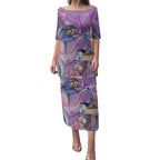 Australia Epilepsy Awareness Puletasi Purple Fairy Wren with Eucalyptus Flowers - Aussie Hoodie
