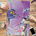 Australia Epilepsy Awareness Puzzle Purple Fairy Wren with Eucalyptus Flowers - Aussie Hoodie