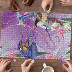Australia Epilepsy Awareness Puzzle Purple Fairy Wren with Eucalyptus Flowers - Aussie Hoodie